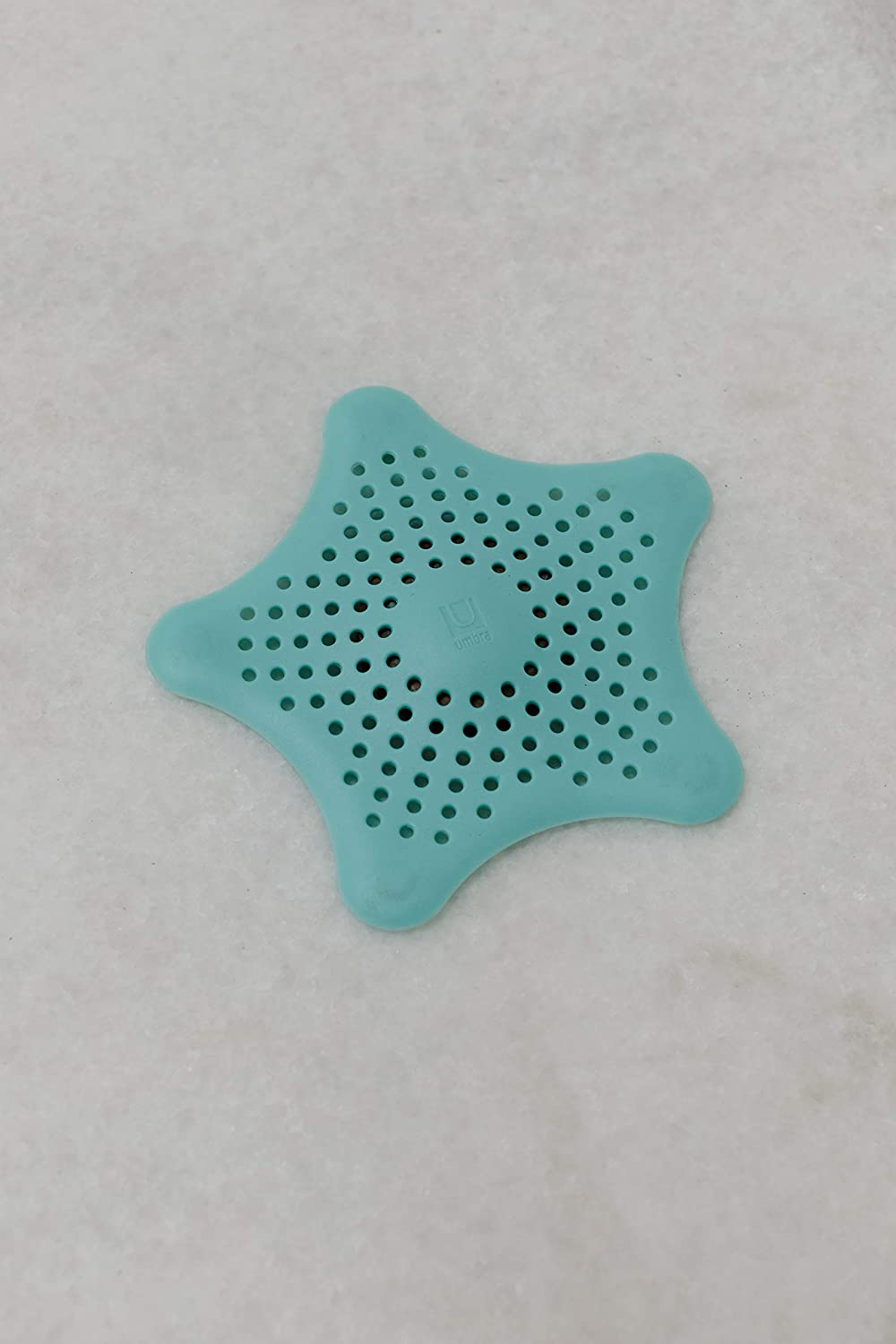 023014 276 starfish hair catcher, tub drain hair catcher, surf blue, 15.9 x 15.9 x 1.3 cm