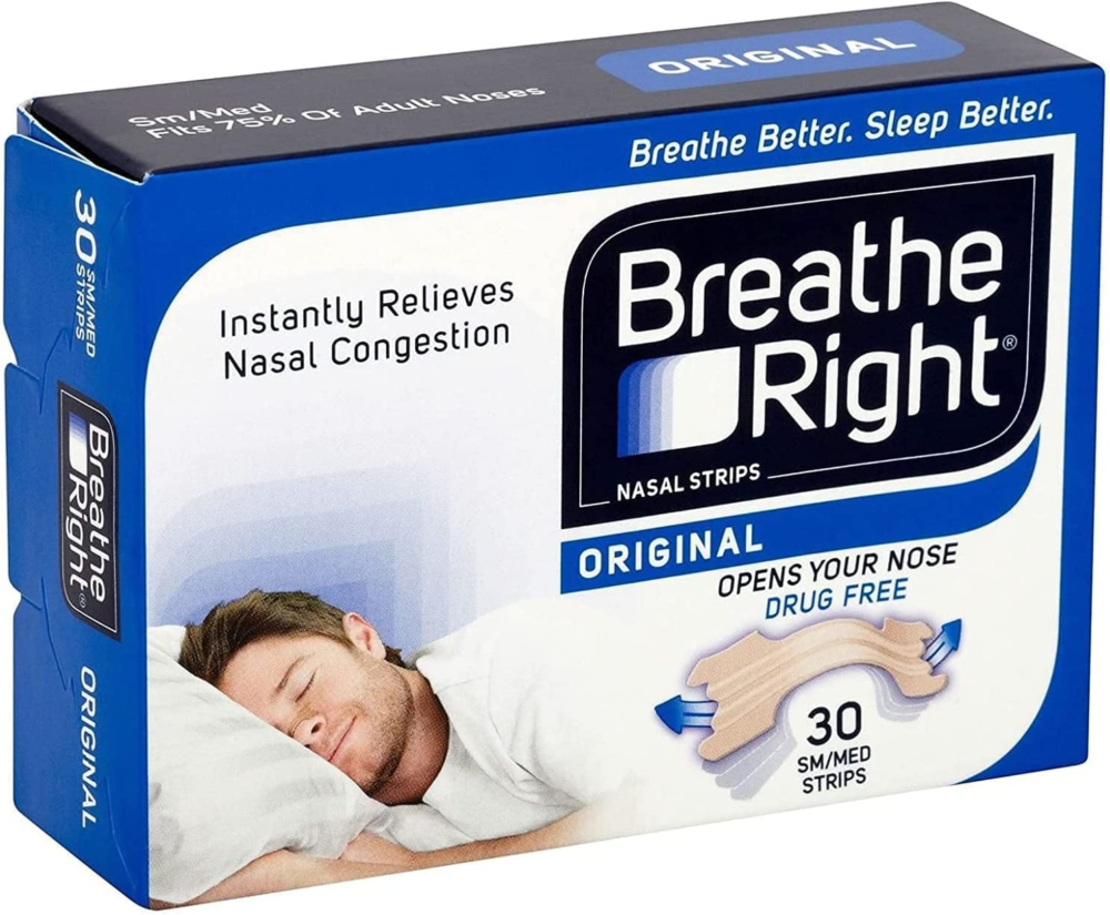 nasal strips, stop snoring aids for men & women, small/medium anti snore strips, original tan, 30 strips