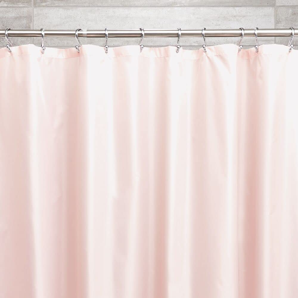waterproof shower curtain, long shower curtain made of polyester, stylish and functional shower liner for bathroom, pink