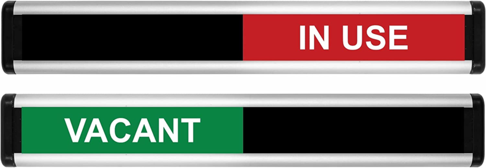 viro vacant/in use sliding door sign green / red edition 214 x 40mm
