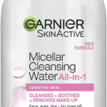 micellar cleansing water for sensitive skin 700ml, gentle face cleanser & makeup remover, fragrance free, recognised by the british skin foundation, use with reusable micellar eco pads