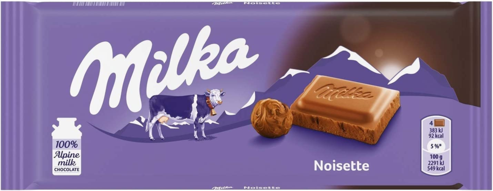 noisette alpine milk chocolate bar 100 g