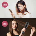 hair straightening brush 2 in 1 ionic hair straightener brush hot comb mch heating smoothing brush with 16 heating settings, dual voltage