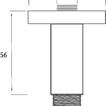 arm cfsq01 c 75 mm square ceiling fed shower arm