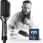 beard straightening brush, hair straightener, heated brushes, hot comb, electric brush, beard grooming, hair styling, fast heating and anti scald design