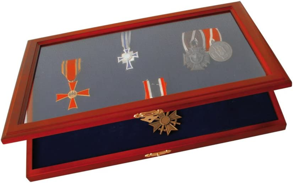 premium wooden display case for medals and badges of honour