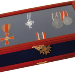 premium wooden display case for medals and badges of honour