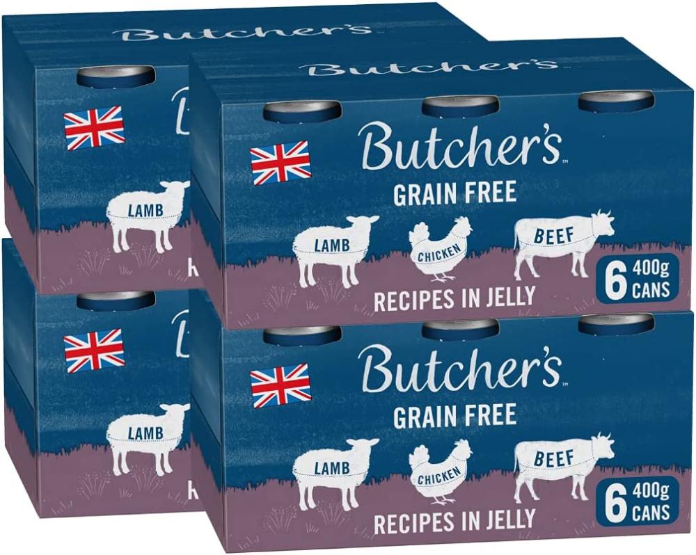 wet dog food tin cans grain free recipes in jelly 9.6kg (24 x 400g)