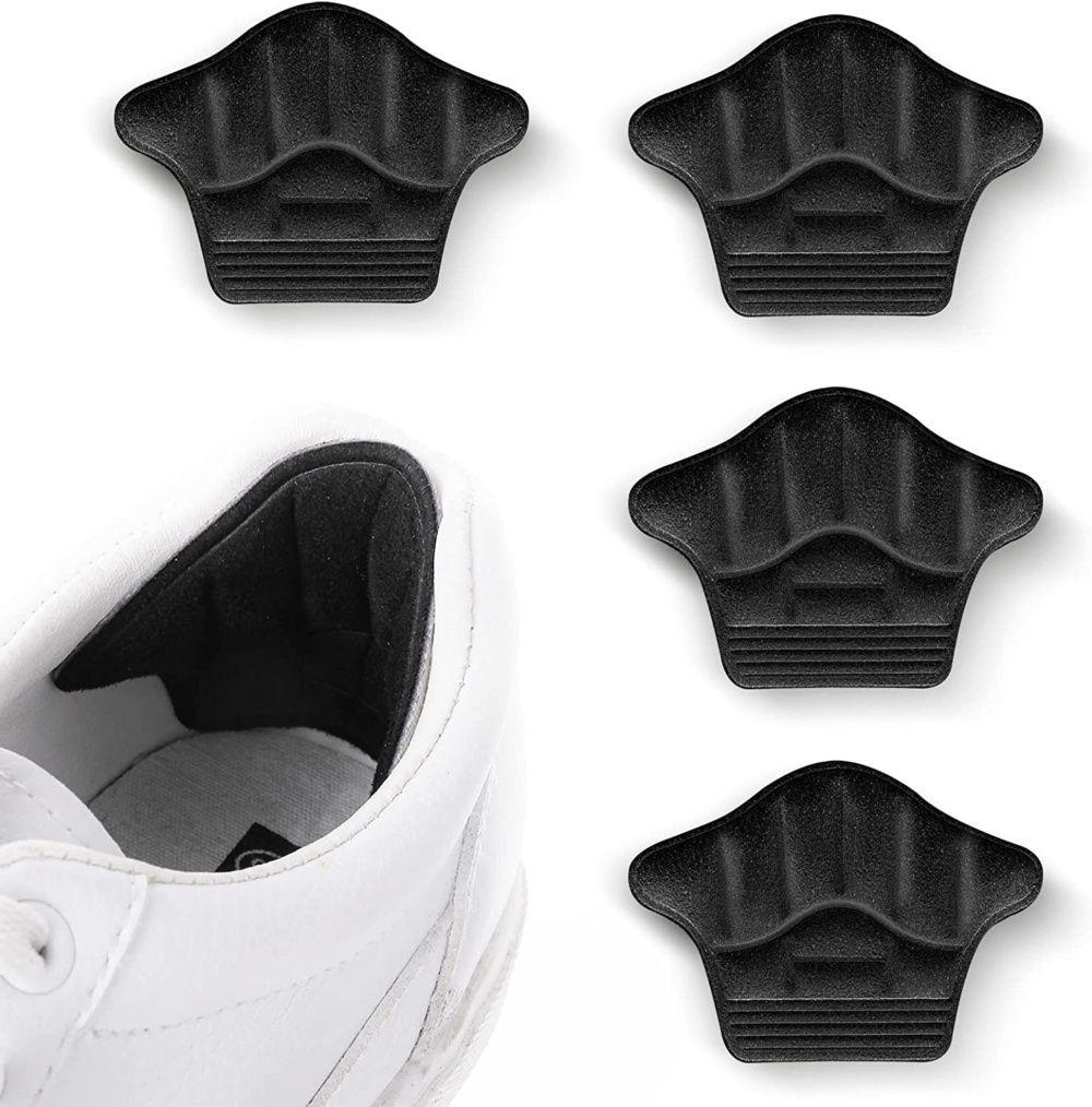 2pairs heel grip for shoes too big, heel cushion pads self adhesive shoe pads stickers shoe filler improved shoe fit and comfort heel liner inserts (black)