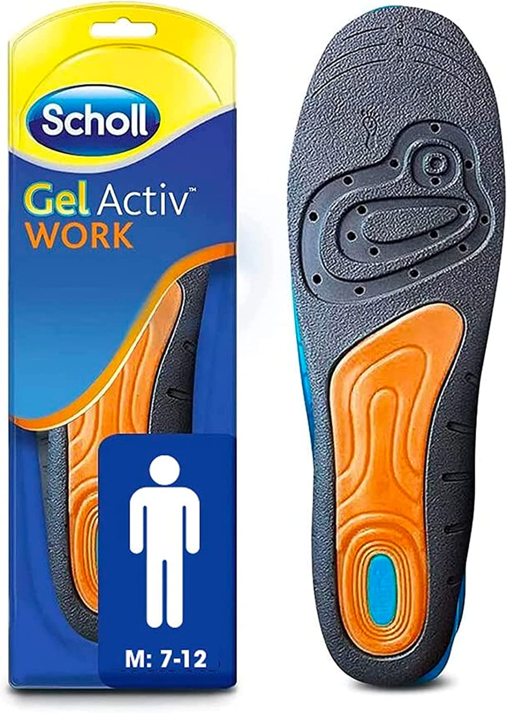 gel active work insoles for men