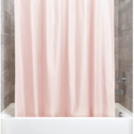 waterproof shower curtain, long shower curtain made of polyester, stylish and functional shower liner for bathroom, pink