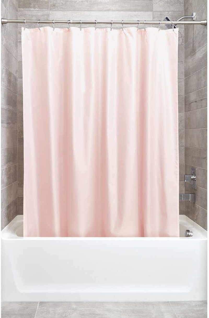waterproof shower curtain, long shower curtain made of polyester, stylish and functional shower liner for bathroom, pink