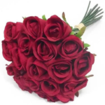 30cm bunch / bundle of 18 artificial red roses weddings homes grave