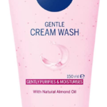 gentle face cleansing cream wash for dry & sensitive skin (150 ml), sensitive exfoliating face wash, gentle and caring face wash, cleanser with almond oil