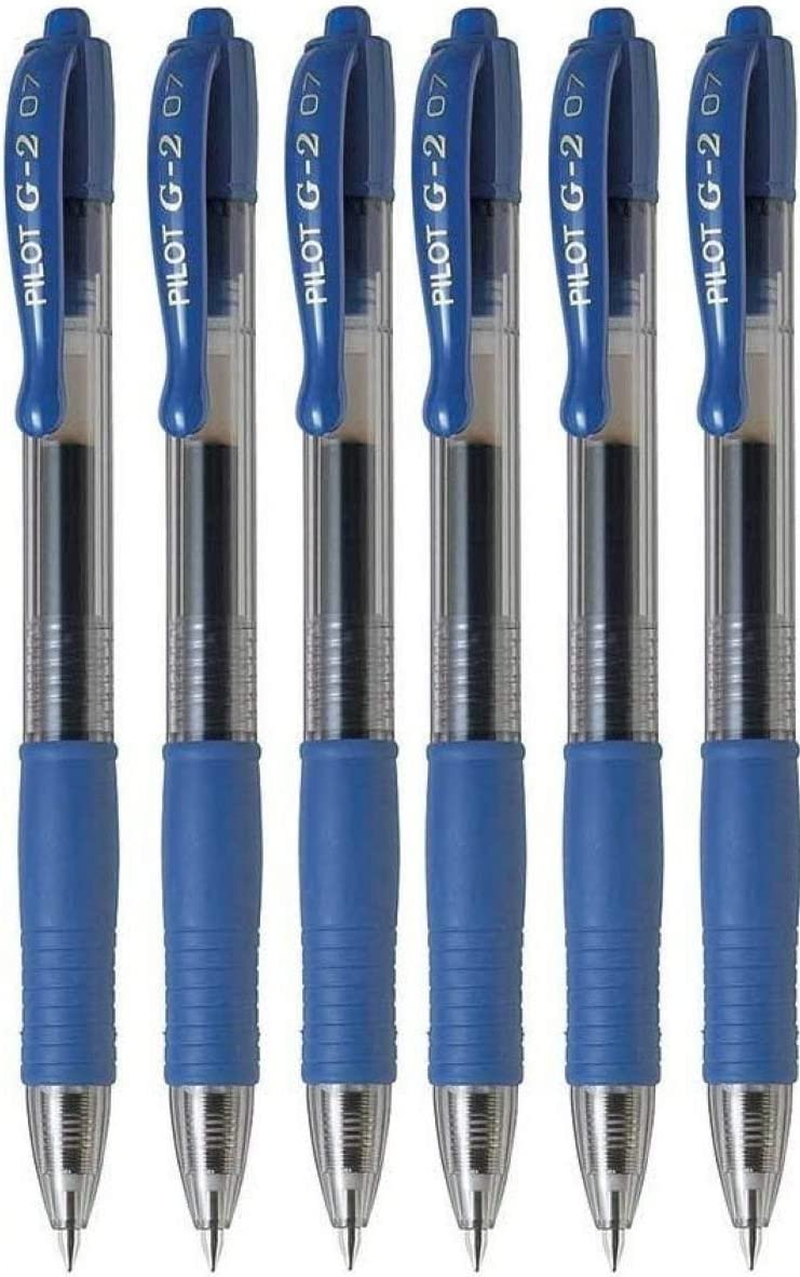 g2 07 gel ink pen 0.7mm tip 0.38mm line width 0.38mm refillable bl g2 7 (pack of 6) blue