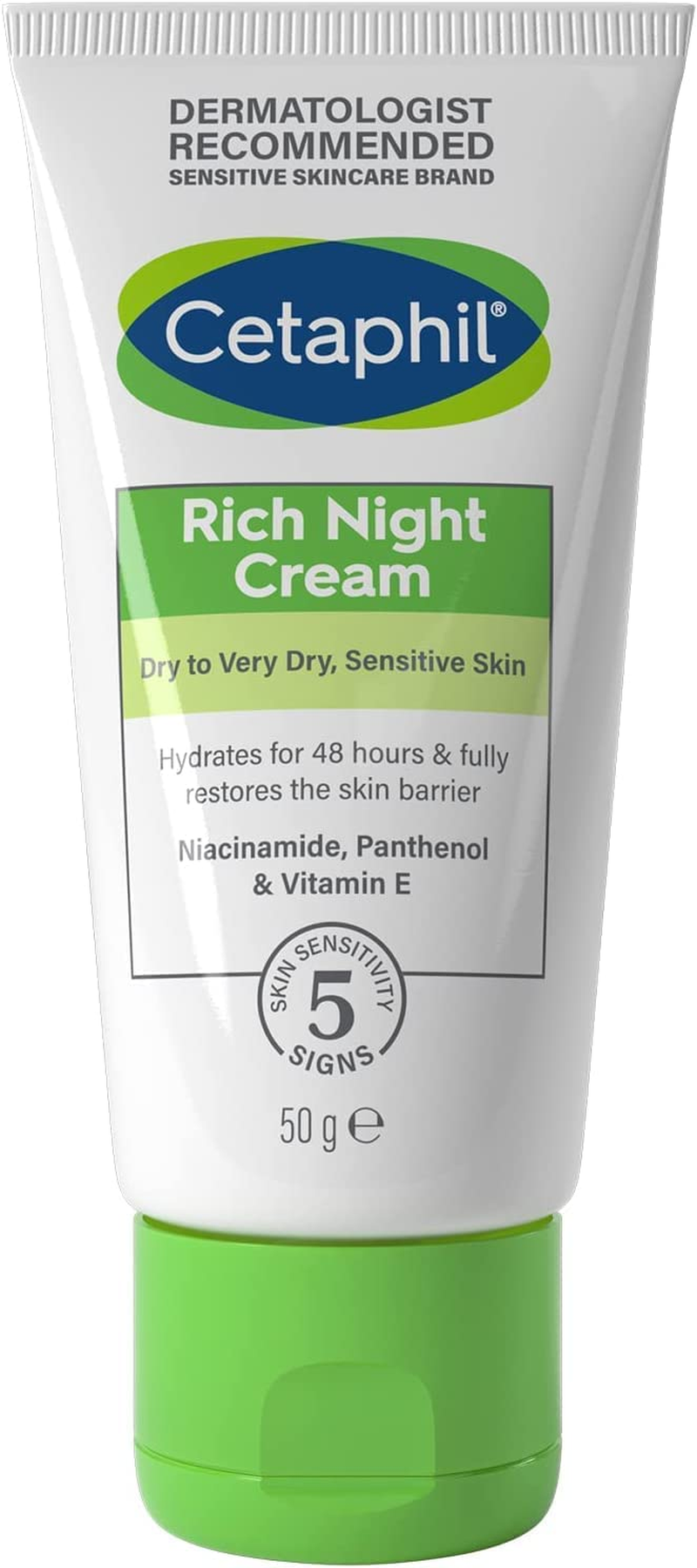 rich night cream, 50g, for dry to very dry, sensitive skin, with niacinamide